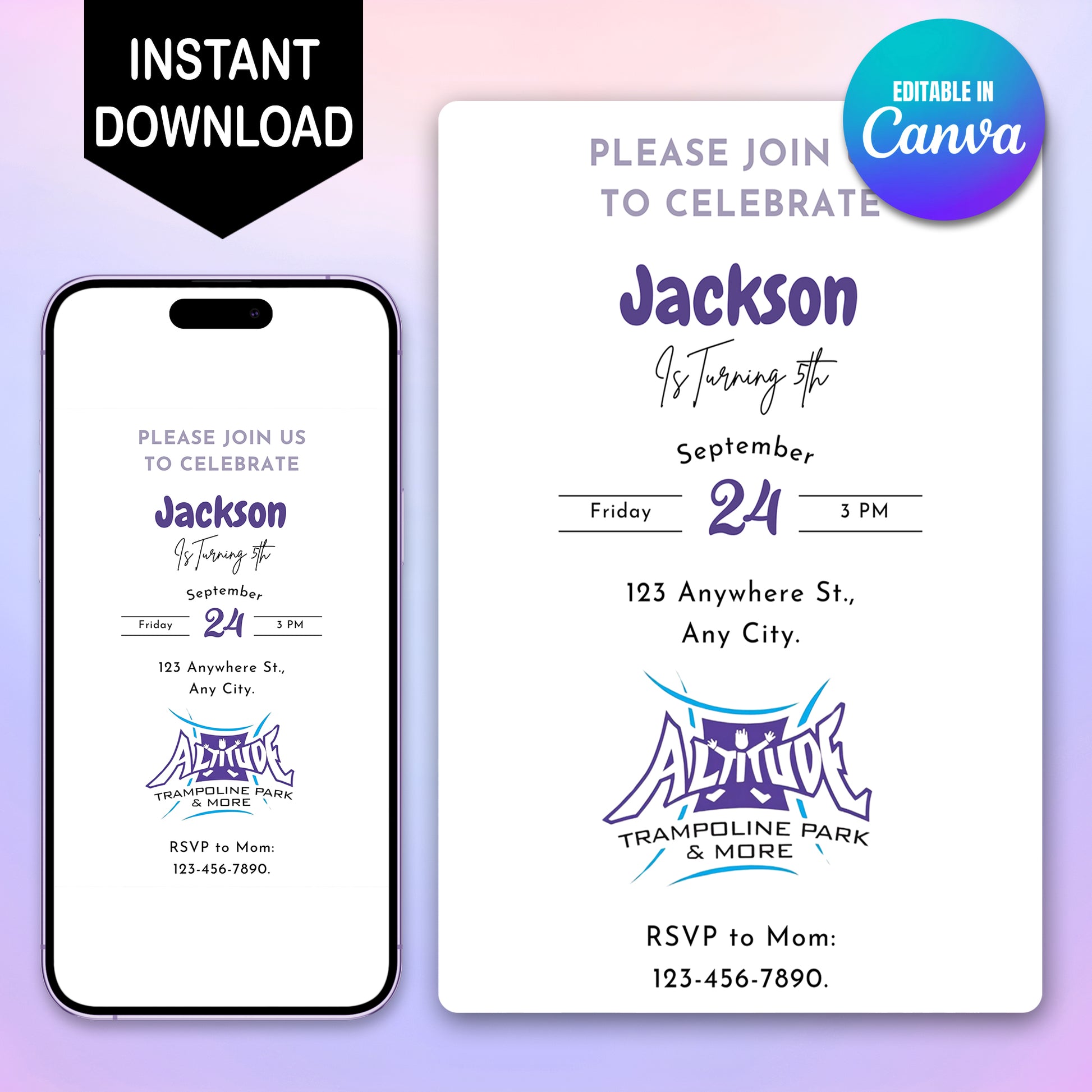 Altitude Trampoline Park Invitations - CreativeRino