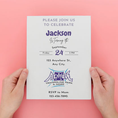 Altitude Trampoline Park Invitations - CreativeRino