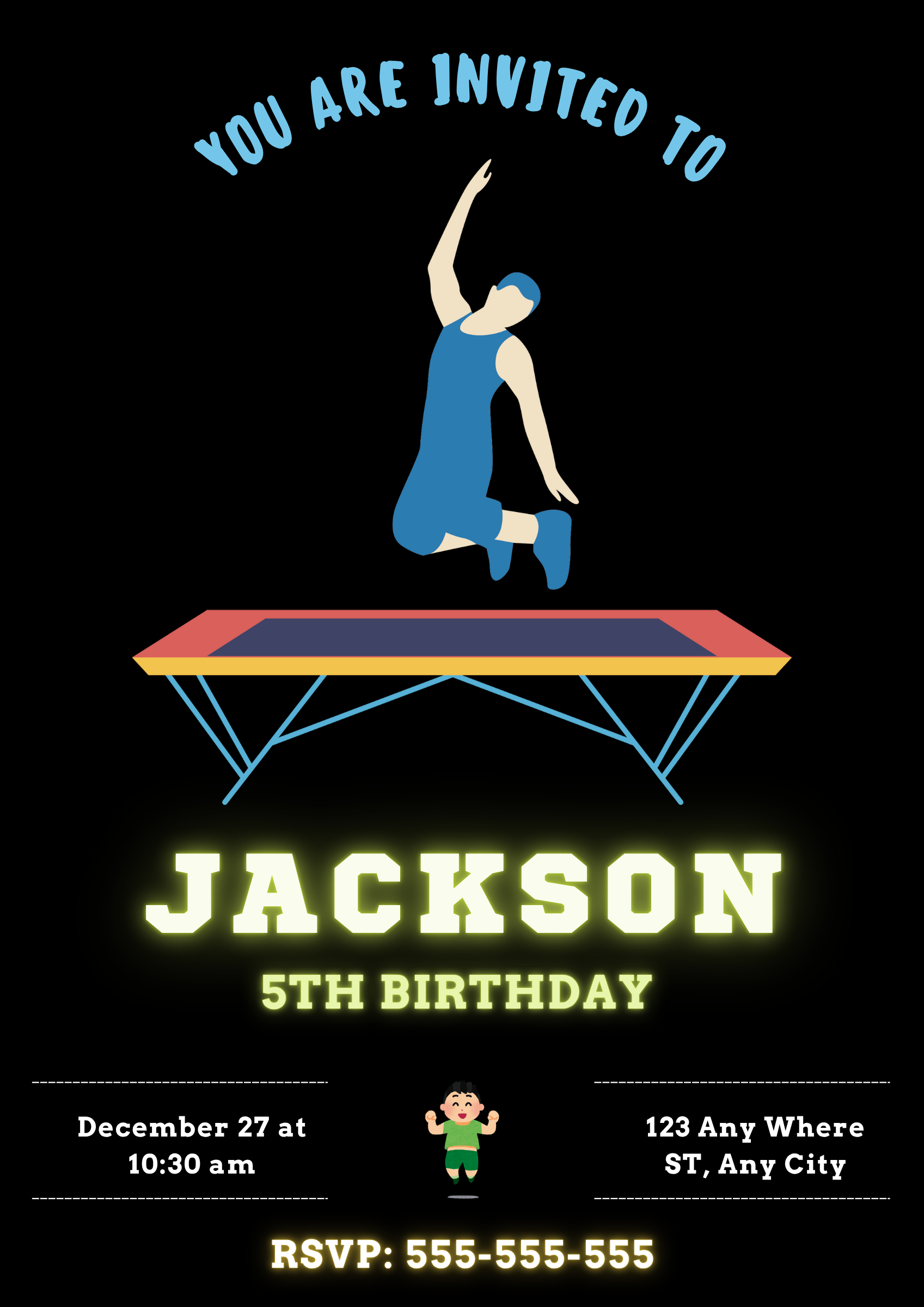 Altitude Trampoline Park Birthday Invitation - CreativeRino