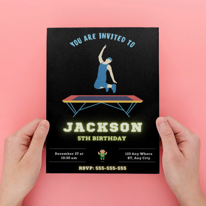 Altitude Trampoline Park Birthday Invitation - CreativeRino