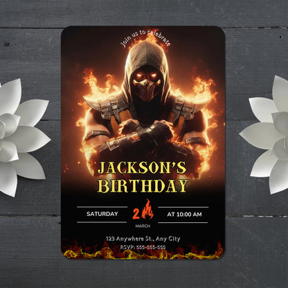 Mortal Kombat Birthday Invitation Template - CreativeRino