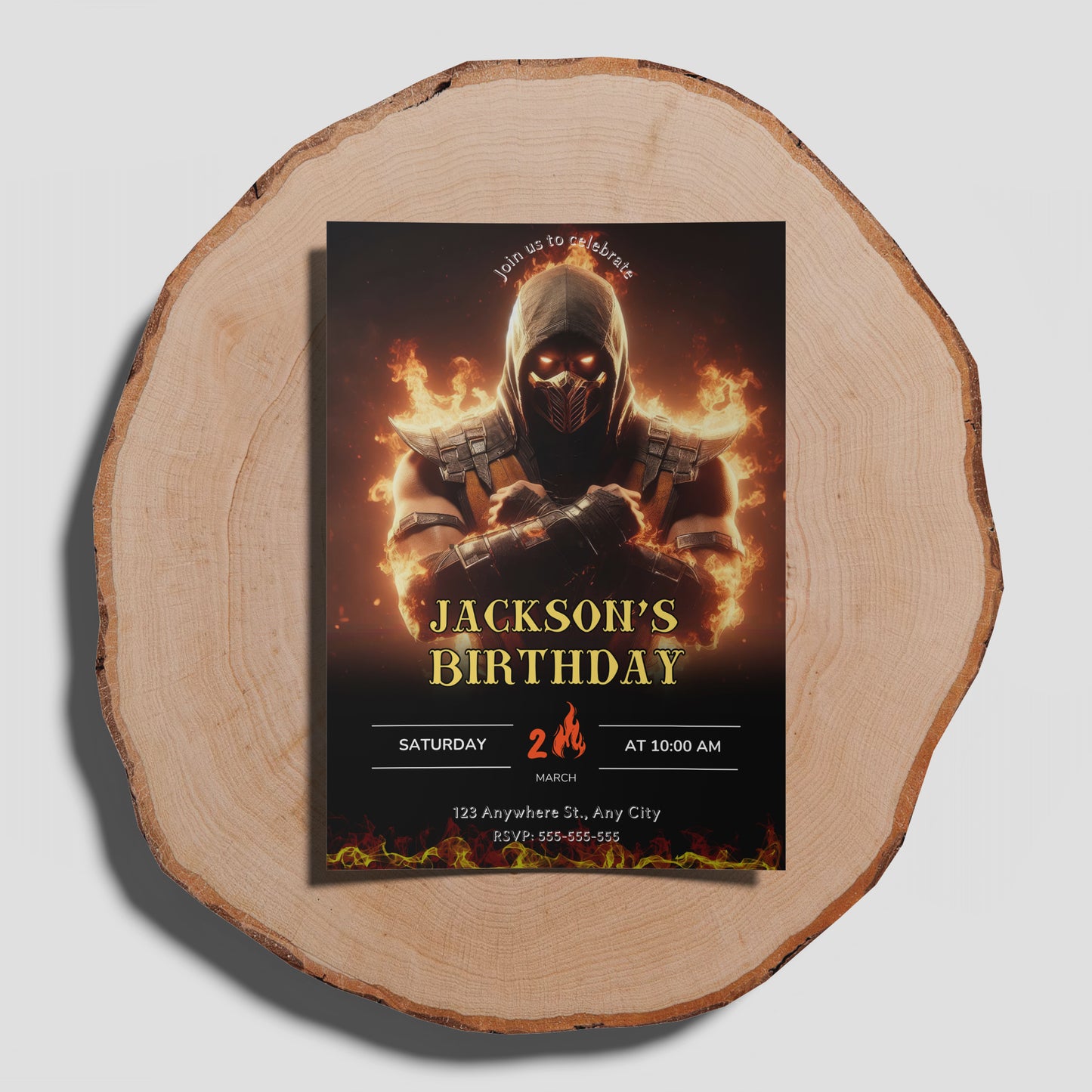 Mortal Kombat Birthday Invitation Template - CreativeRino