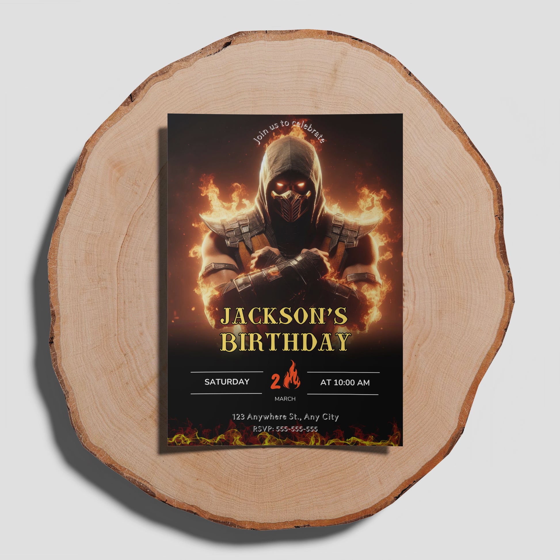 Mortal Kombat Birthday Invitation Template - CreativeRino