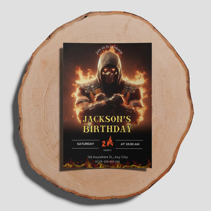 Mortal Kombat Birthday Invitation Template - CreativeRino