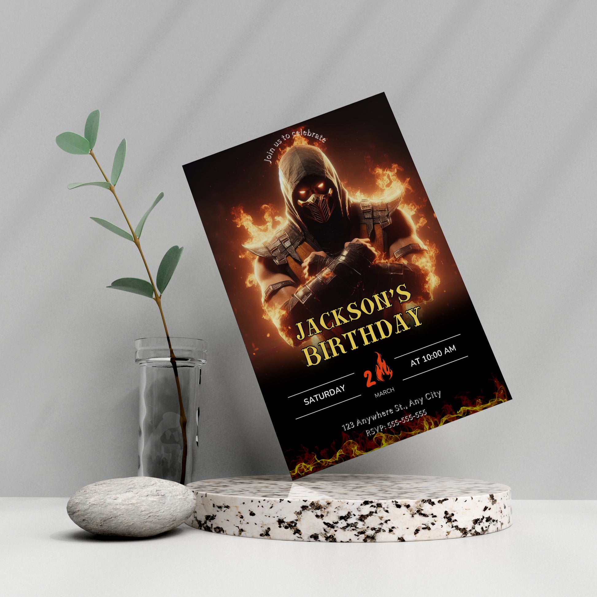Mortal Kombat Birthday Invitation Template - CreativeRino