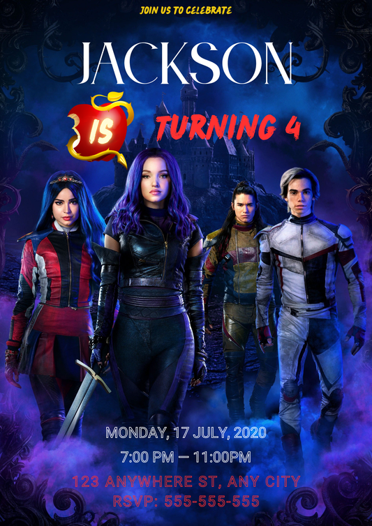Disney Descendants Invitation - CreativeRino