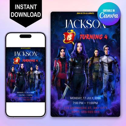 Disney Descendants Invitation - CreativeRino