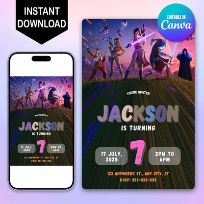 Fortnite Birthday Invitations - CreativeRino