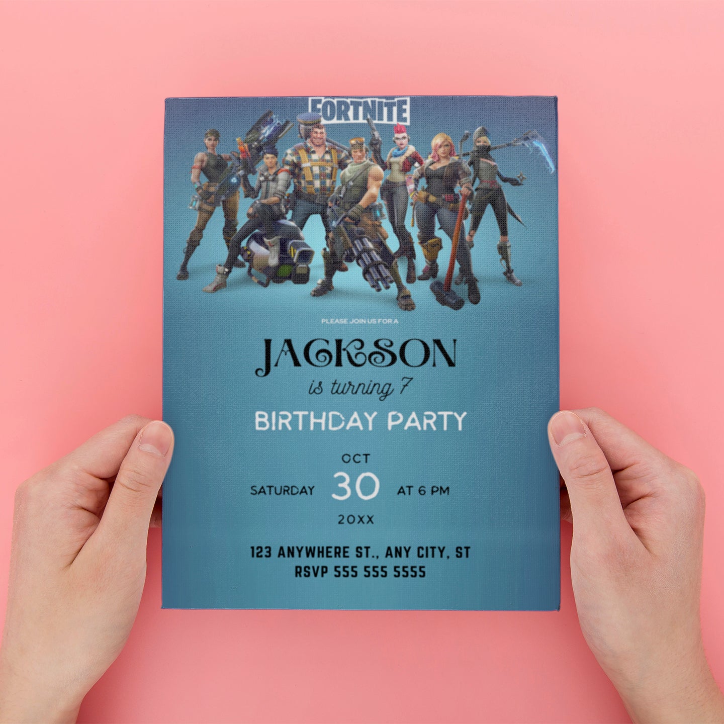 Editable Fortnite Birthday Invitation - CreativeRino