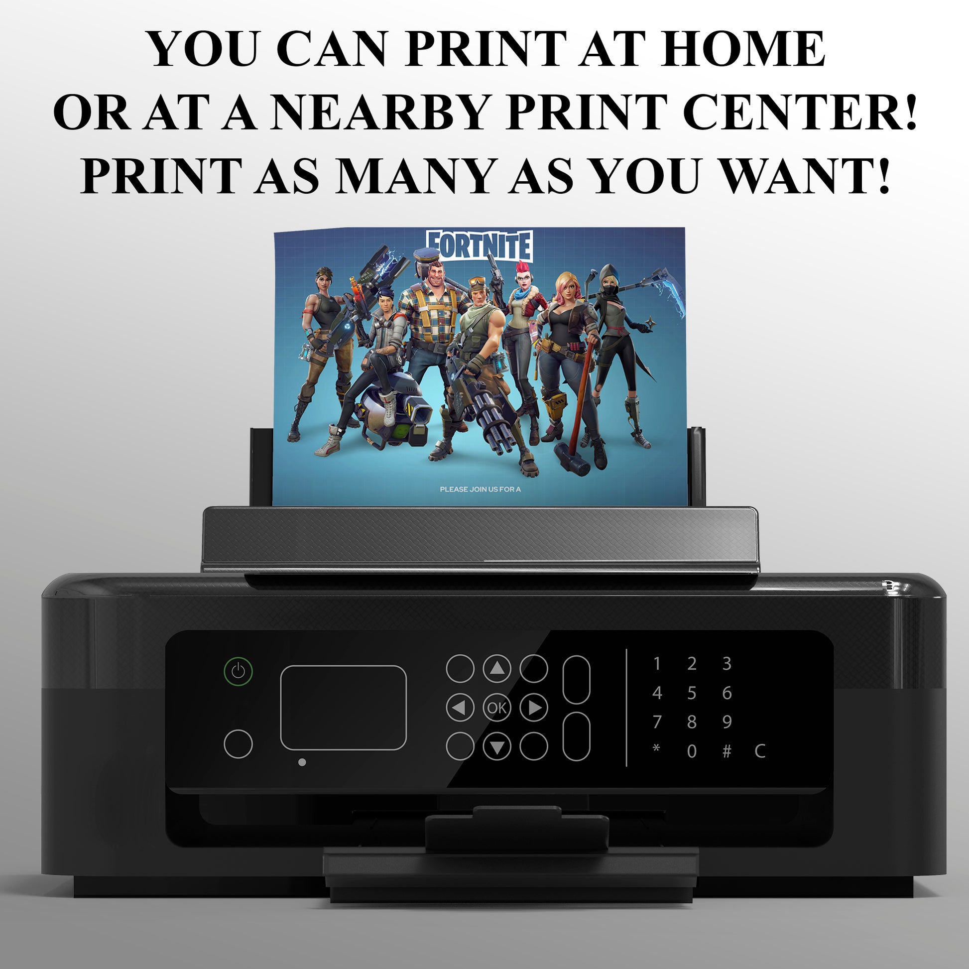 Editable Fortnite Birthday Invitation - CreativeRino