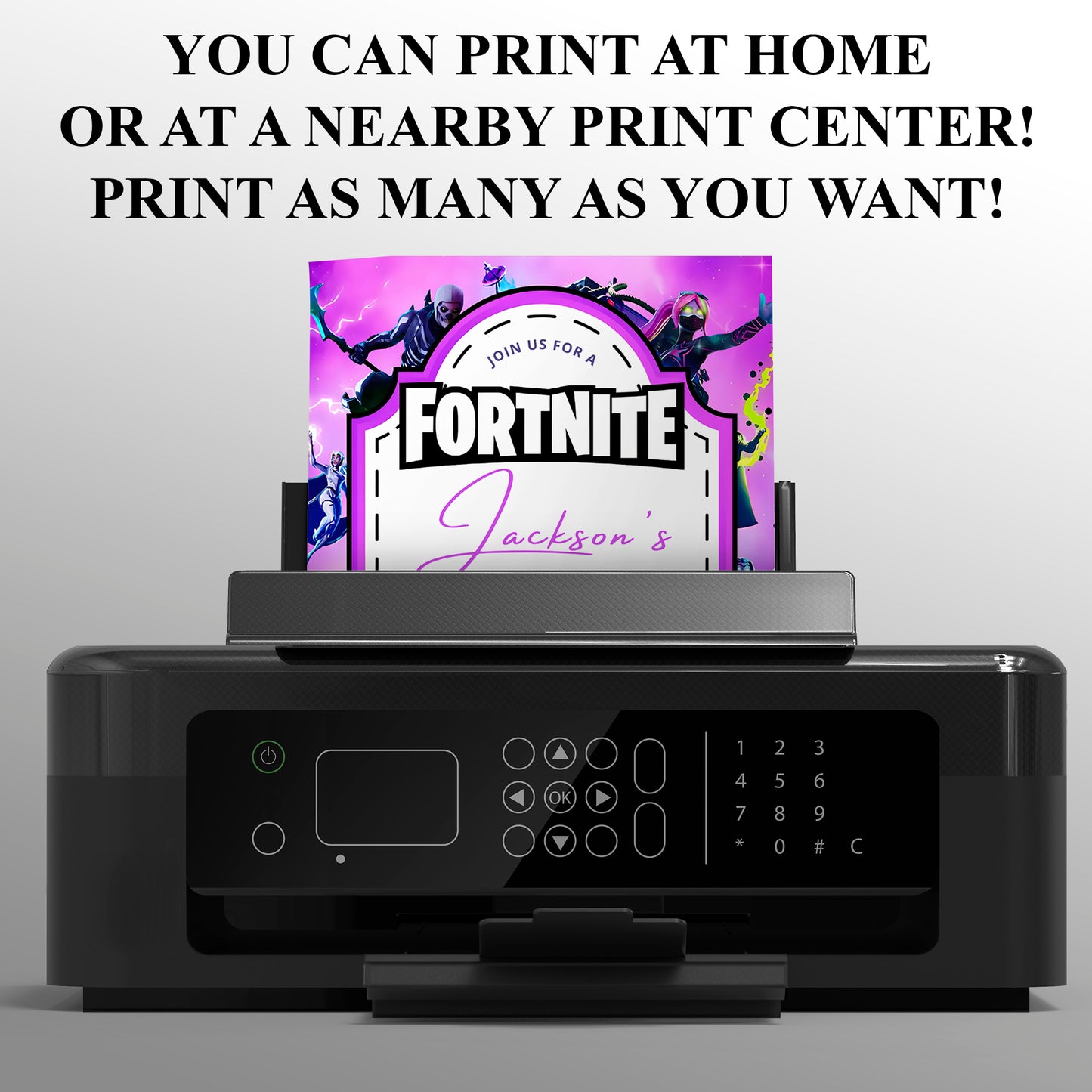 Digital Fortnite Birthday Invitations - CreativeRino