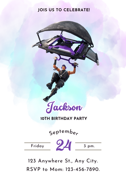 Printable Fortnite Birthday Invitations - CreativeRino