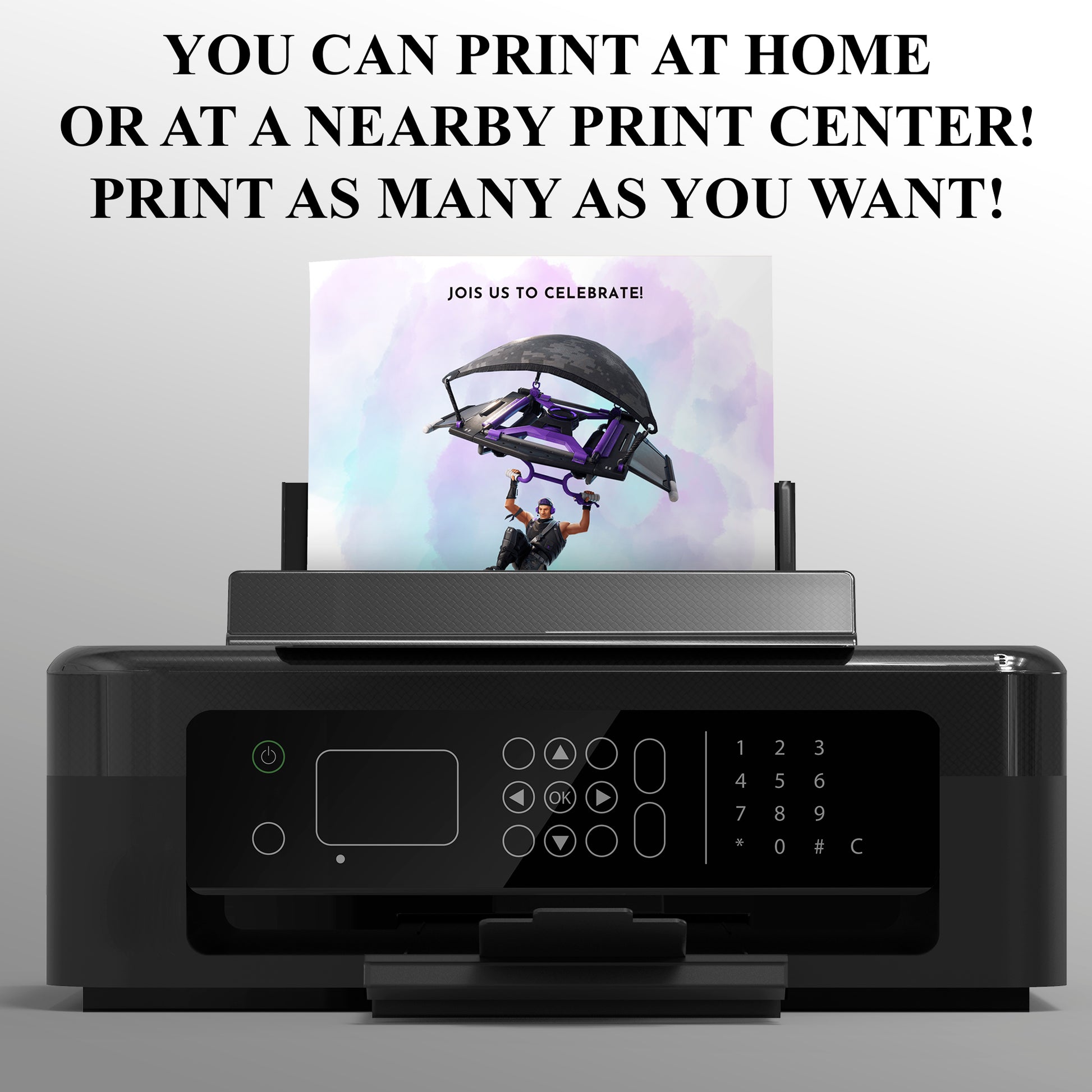 Printable Fortnite Birthday Invitations - CreativeRino