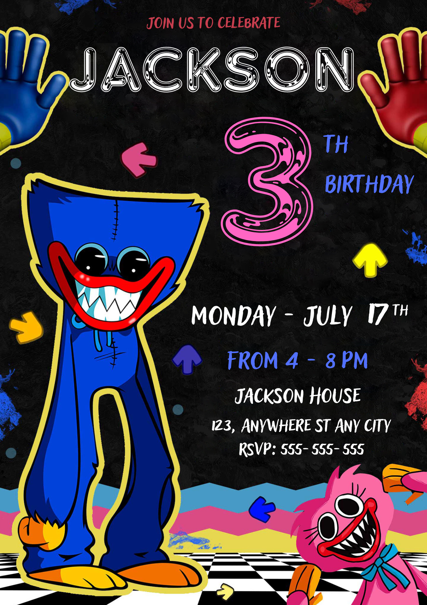 Poppy Playtime Party Invitations - CreativeRino