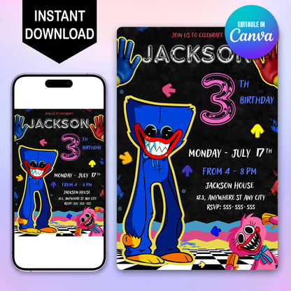 Poppy Playtime Party Invitations - CreativeRino