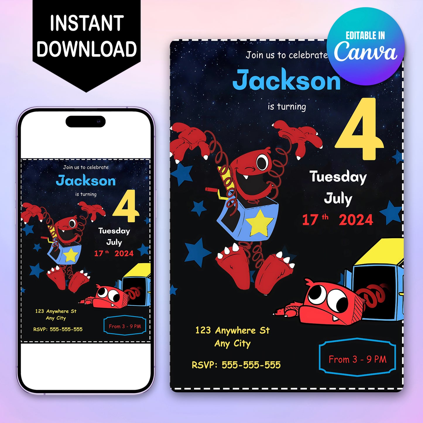 Poppy Playtime Birthday Party Invitation - CreativeRino