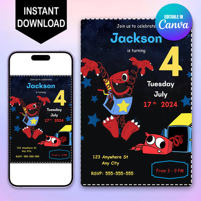 Poppy Playtime Birthday Party Invitation - CreativeRino