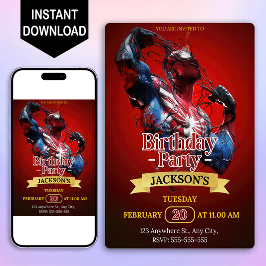 Spiderman Birthday Invitation Template - CreativeRino