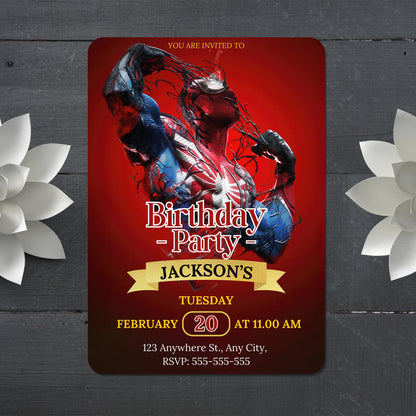 Spiderman Birthday Invitation Template - CreativeRino