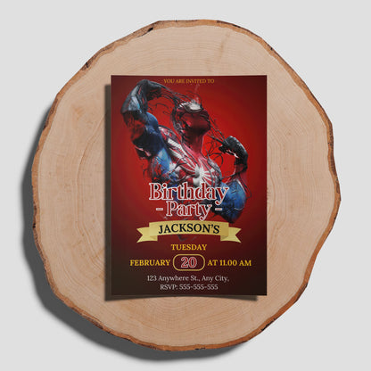 Spiderman Birthday Invitation Template - CreativeRino