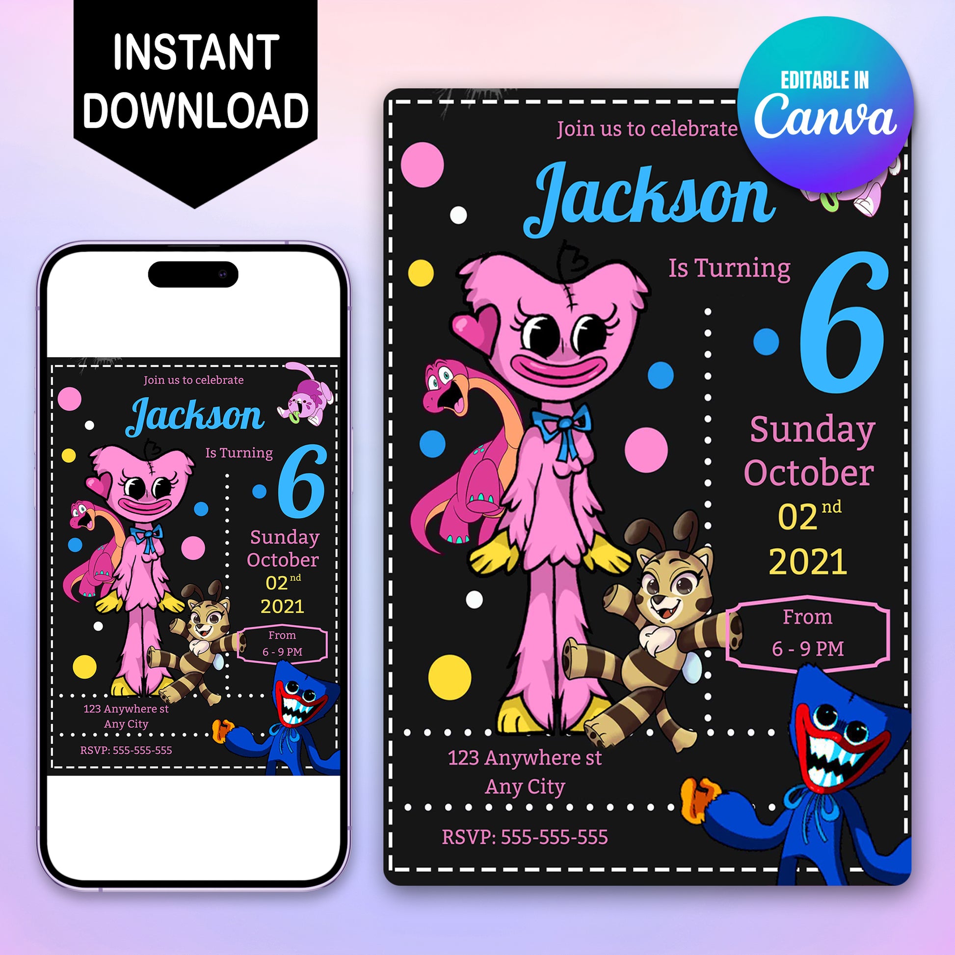 Poppy Playtime Birthday Invitation Template - CreativeRino