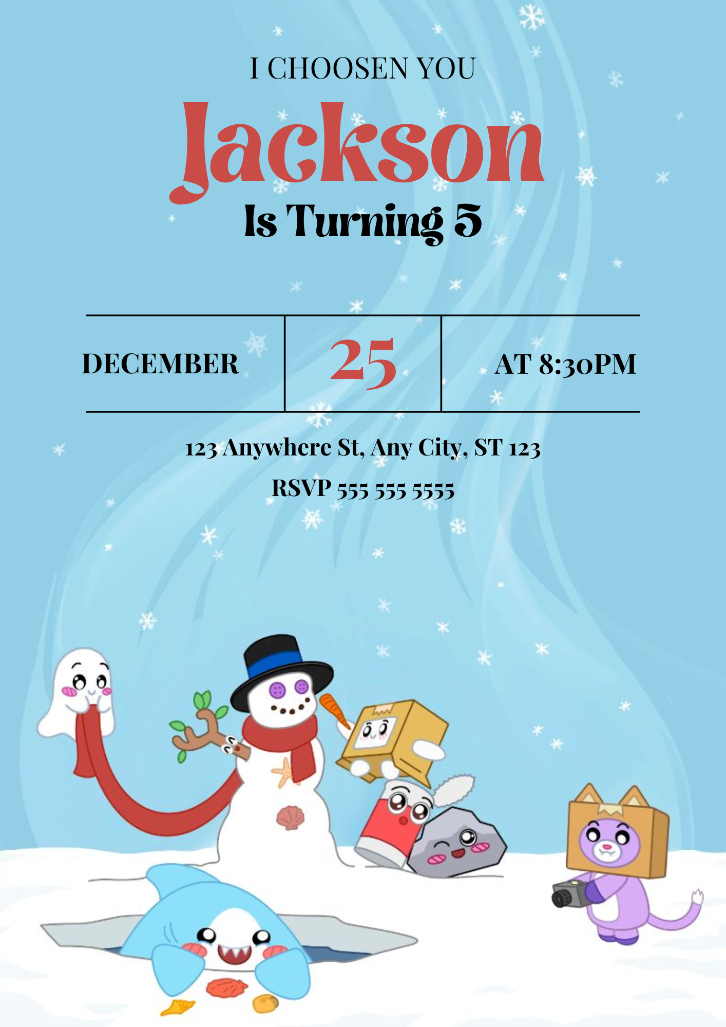 Lankybox Birthday Invitations - CreativeRino