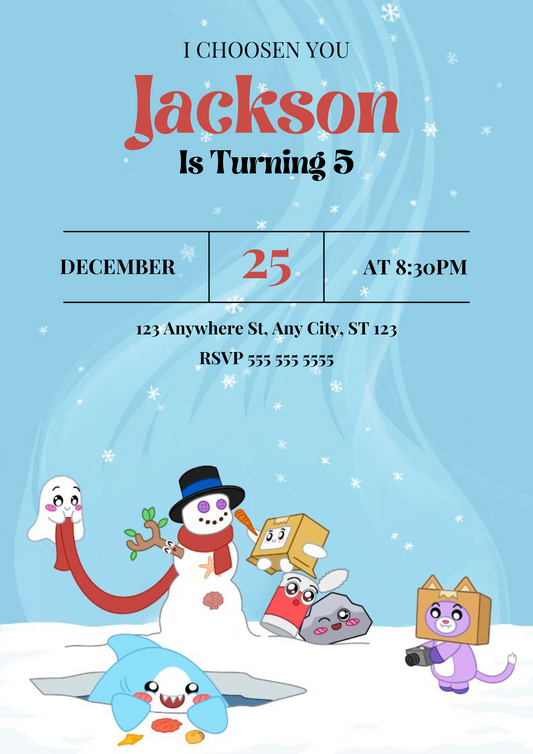 Lankybox Birthday Invitations - CreativeRino