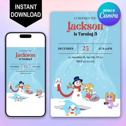 Lankybox Birthday Invitations - CreativeRino