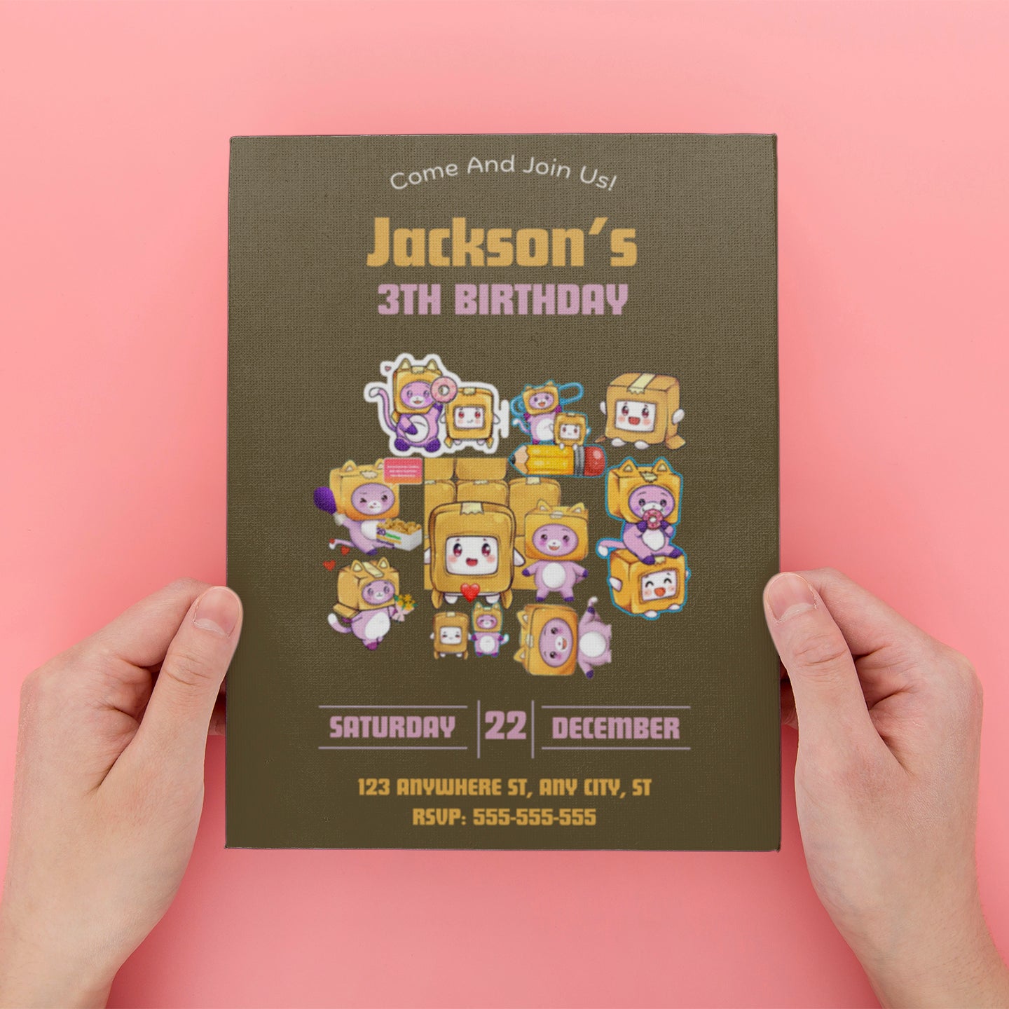 Lankybox Invitation - CreativeRino