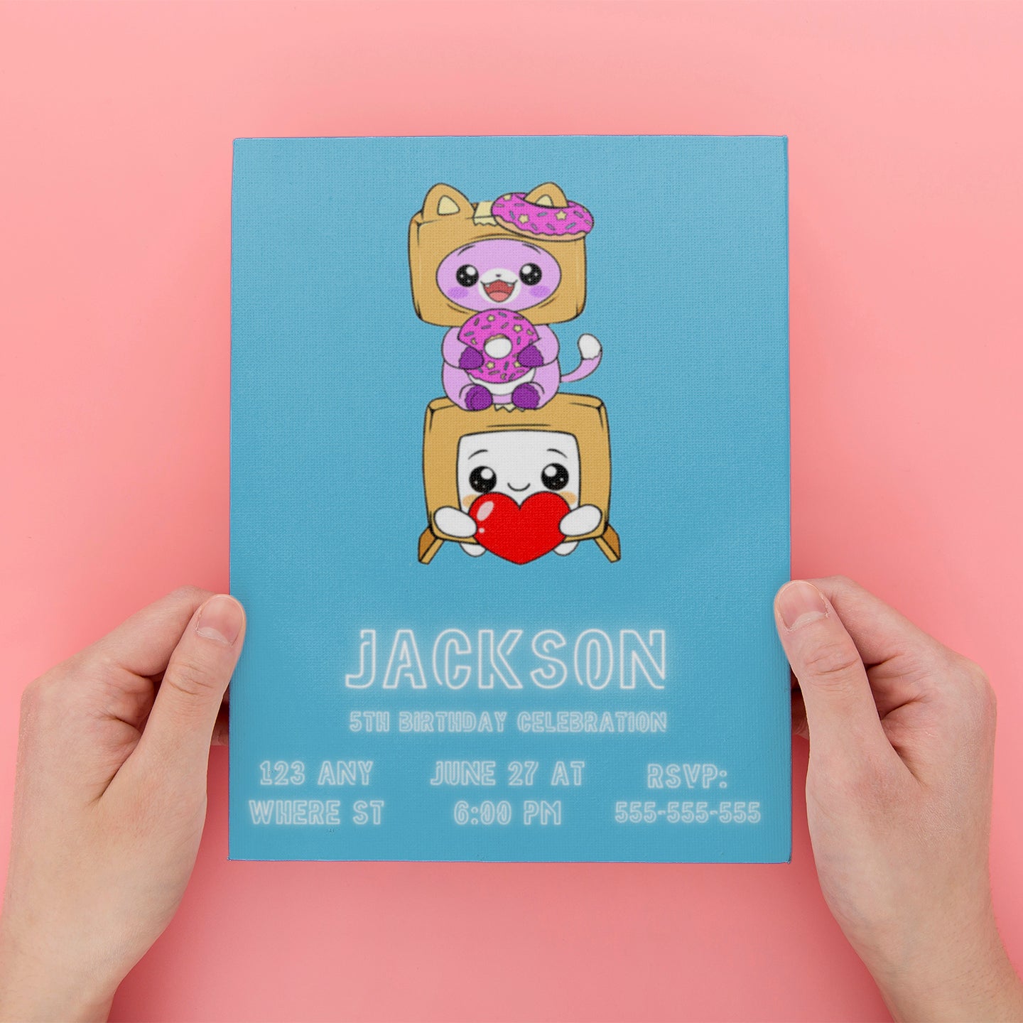 Lankybox Party Invitation - CreativeRino