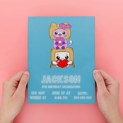 Lankybox Party Invitation - CreativeRino
