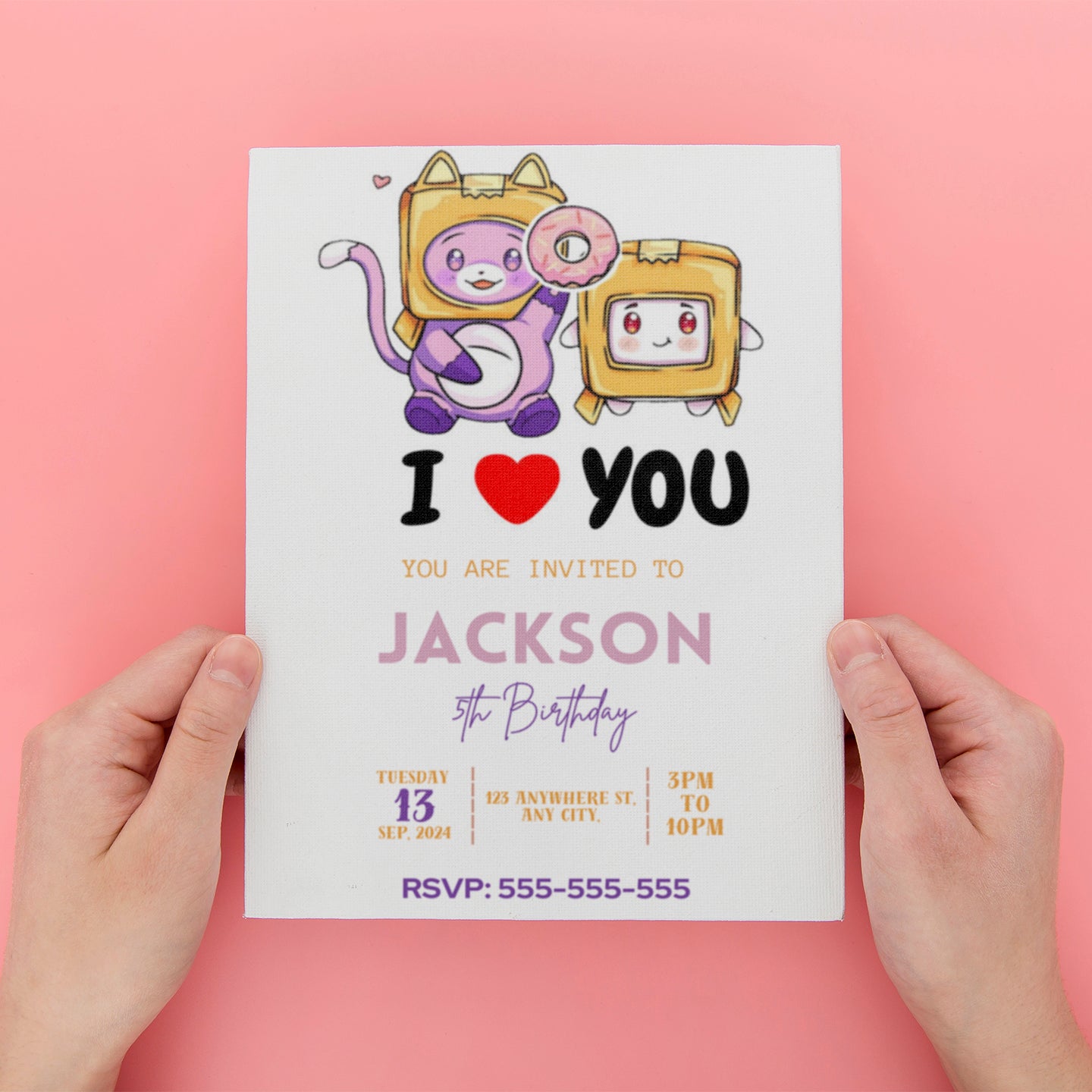 Lankybox Party Invite - CreativeRino