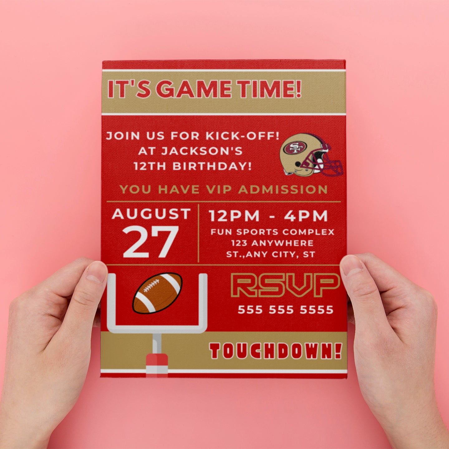 49ers Birthday Invitations - CreativeRino