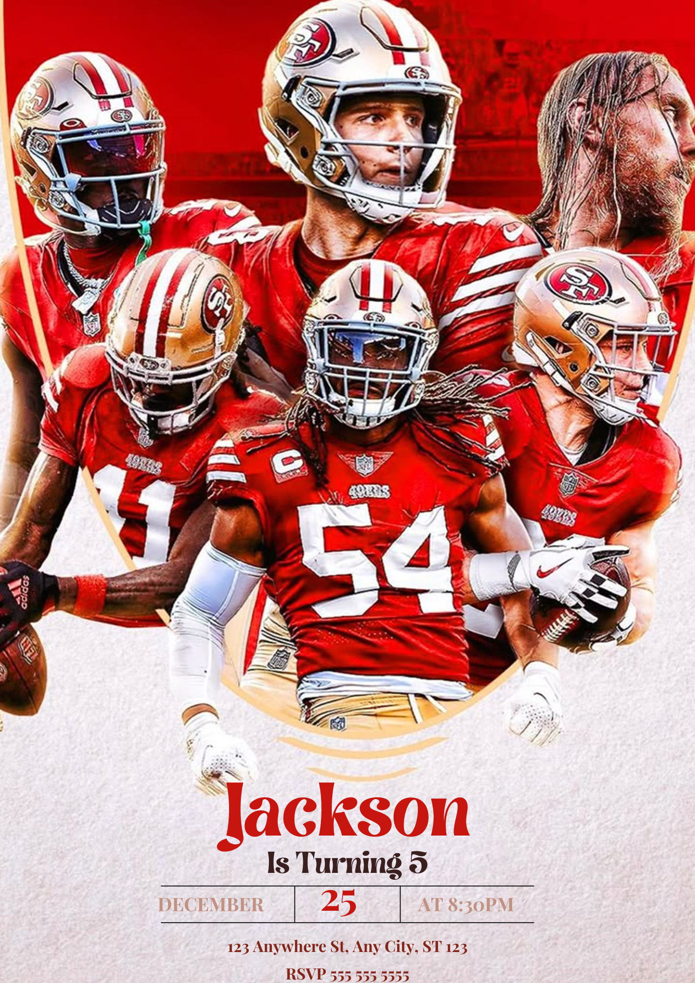 49ers Birthday Party Invitations - CreativeRino