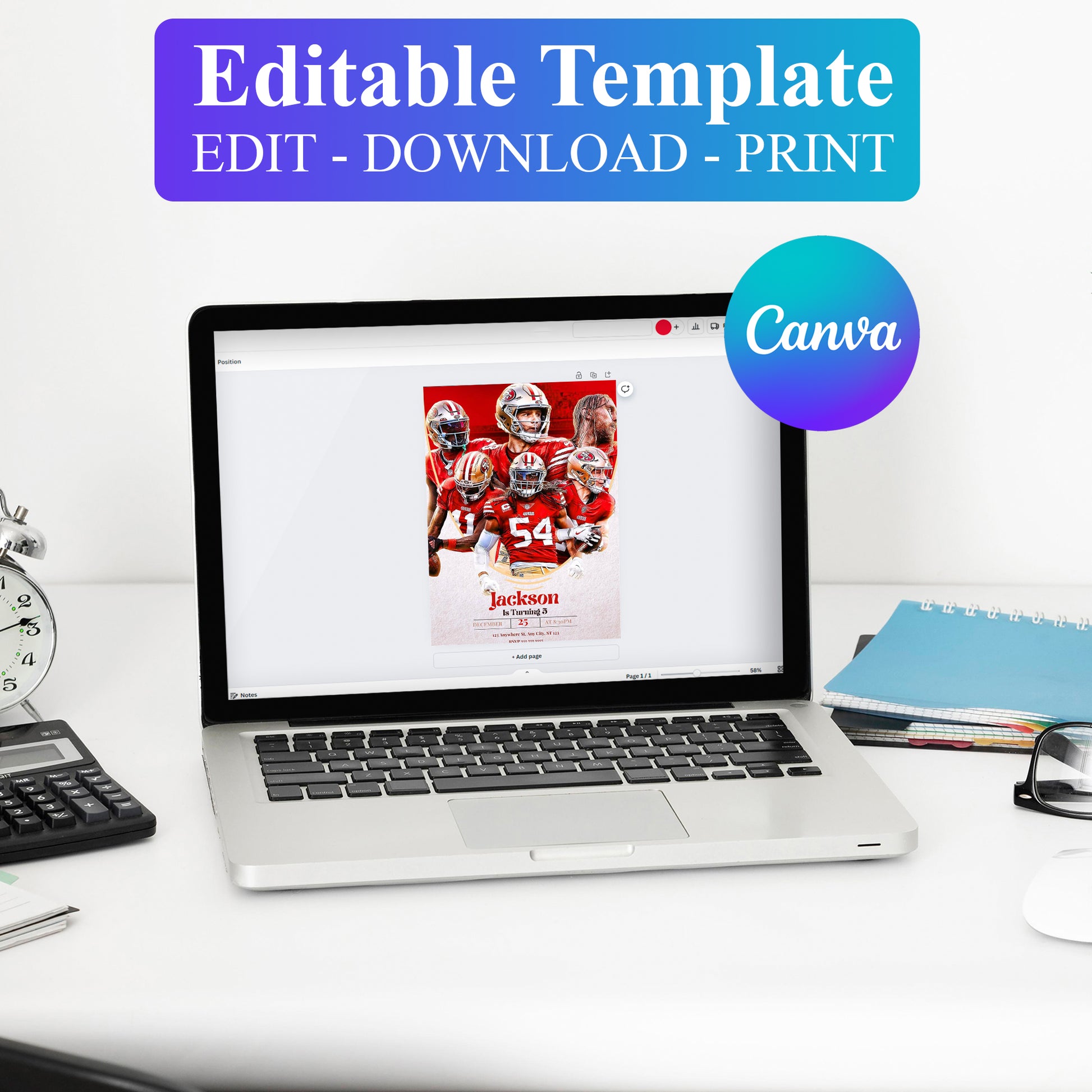49ers Birthday Party Invitations - CreativeRino