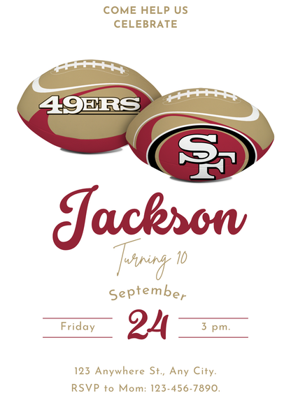 49ers Party Invitations - CreativeRino