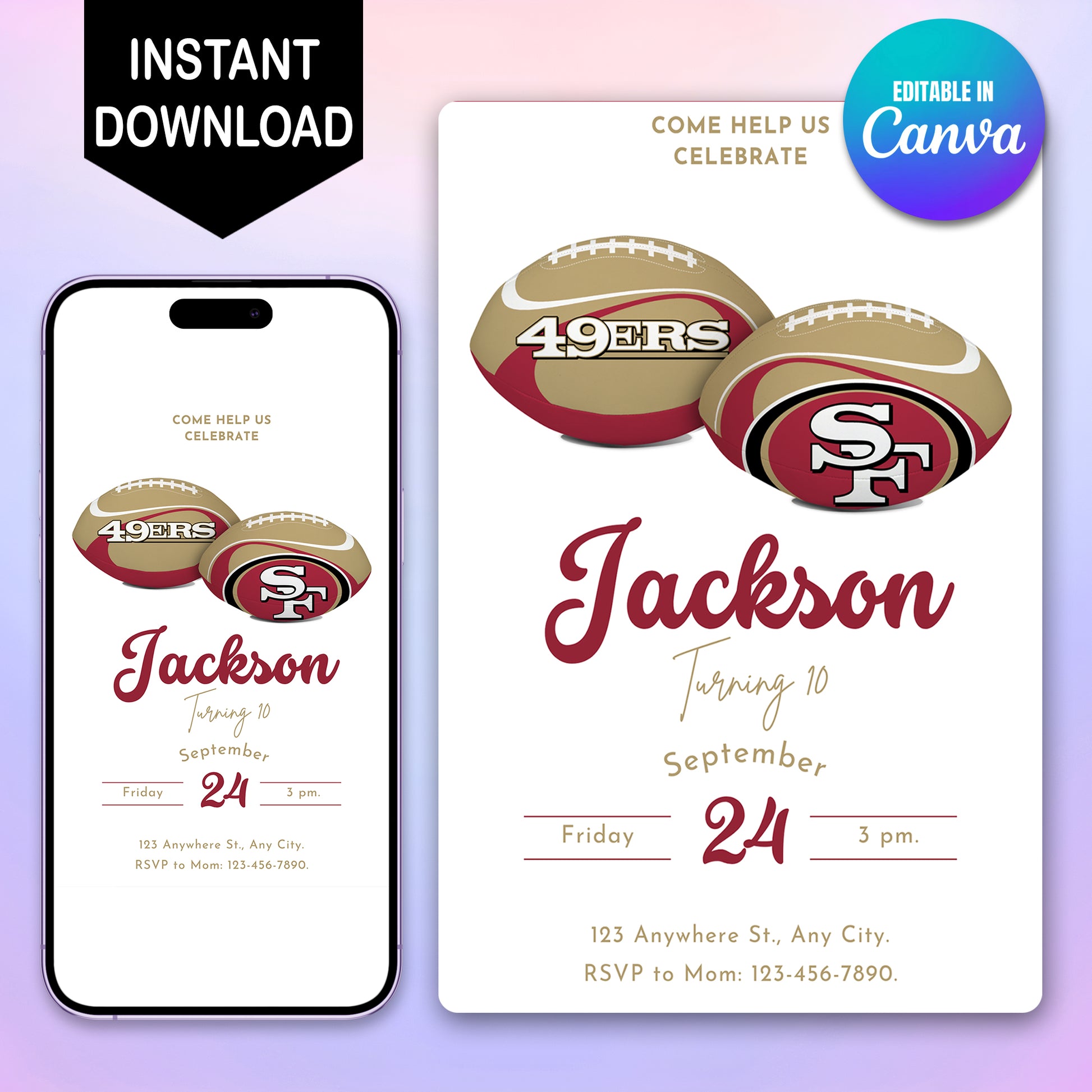 49ers Party Invitations - CreativeRino