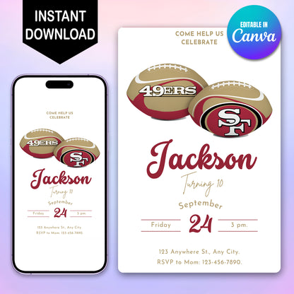 49ers Party Invitations - CreativeRino