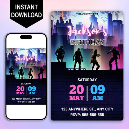 Superhero Birthday Invitation Template - CreativeRino