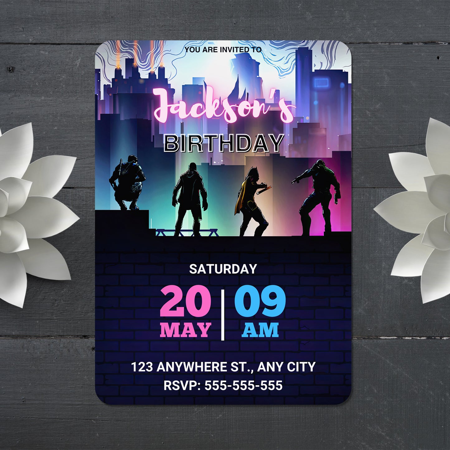 Superhero Birthday Invitation Template - CreativeRino