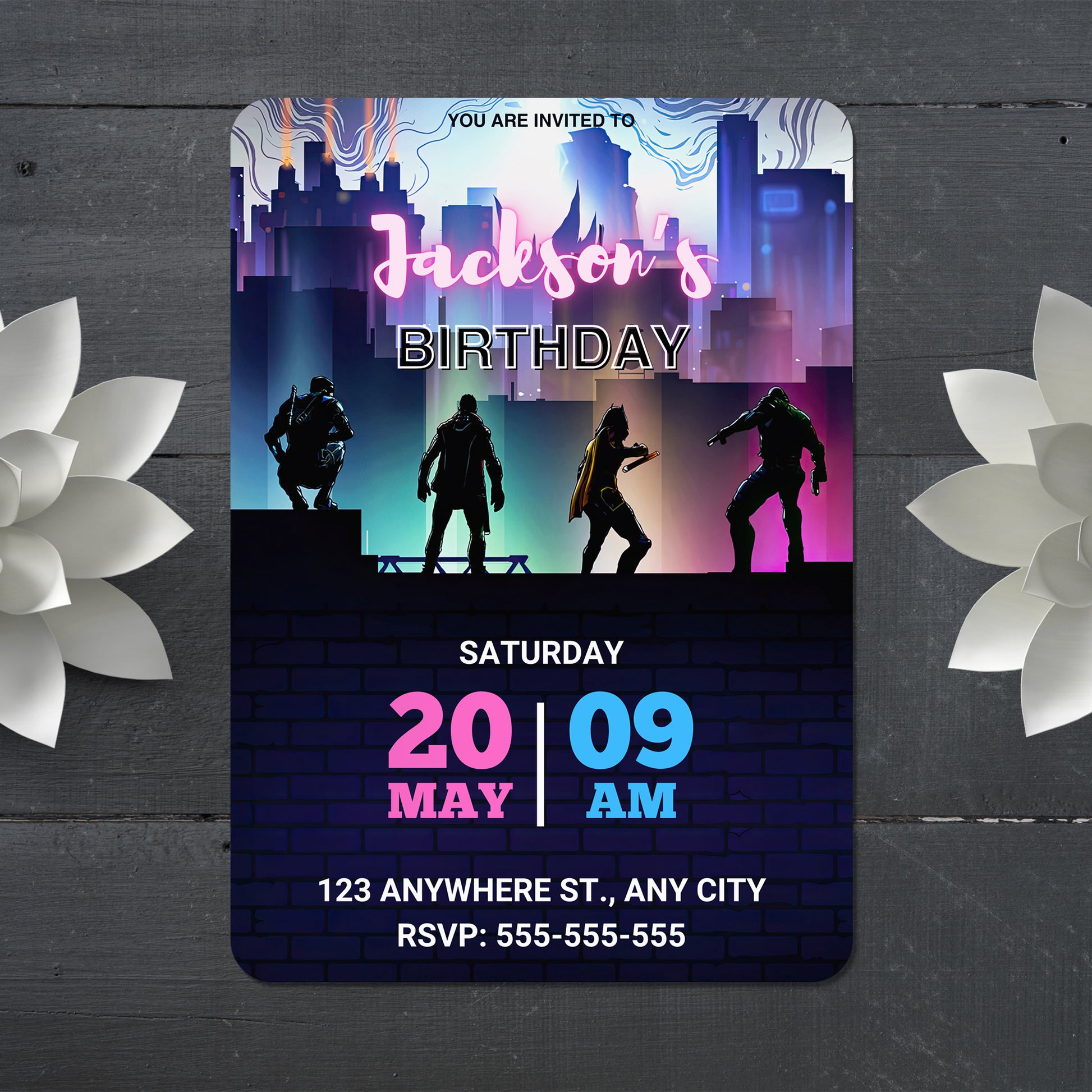 Superhero Birthday Invitation Template - CreativeRino