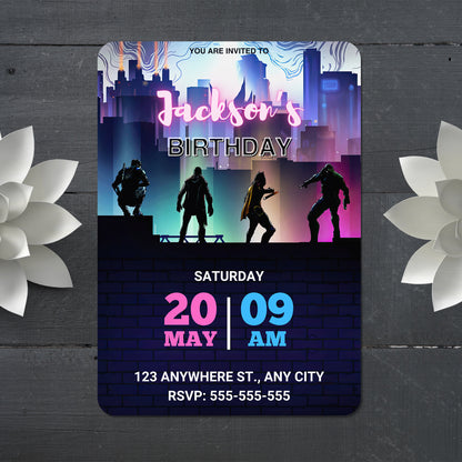 Superhero Birthday Invitation Template - CreativeRino