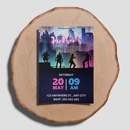 Superhero Birthday Invitation Template - CreativeRino