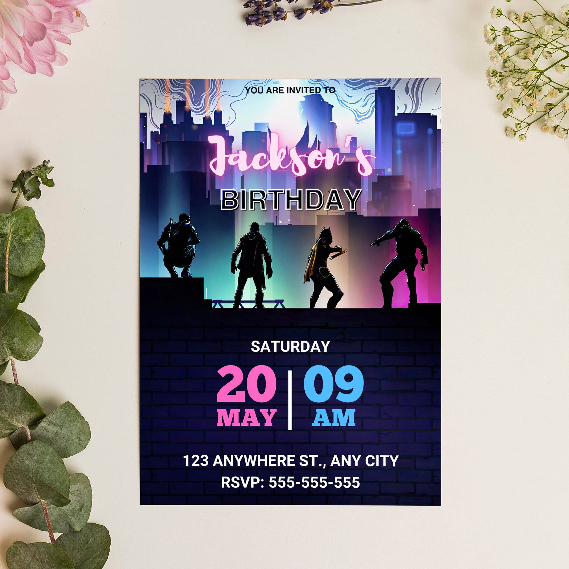 Superhero Birthday Invitation Template - CreativeRino
