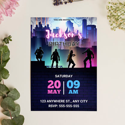 Superhero Birthday Invitation Template - CreativeRino
