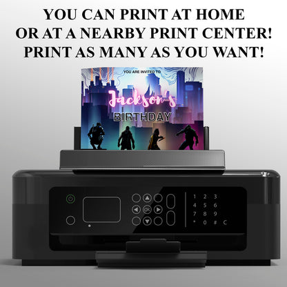 Superhero Birthday Invitation Template - CreativeRino