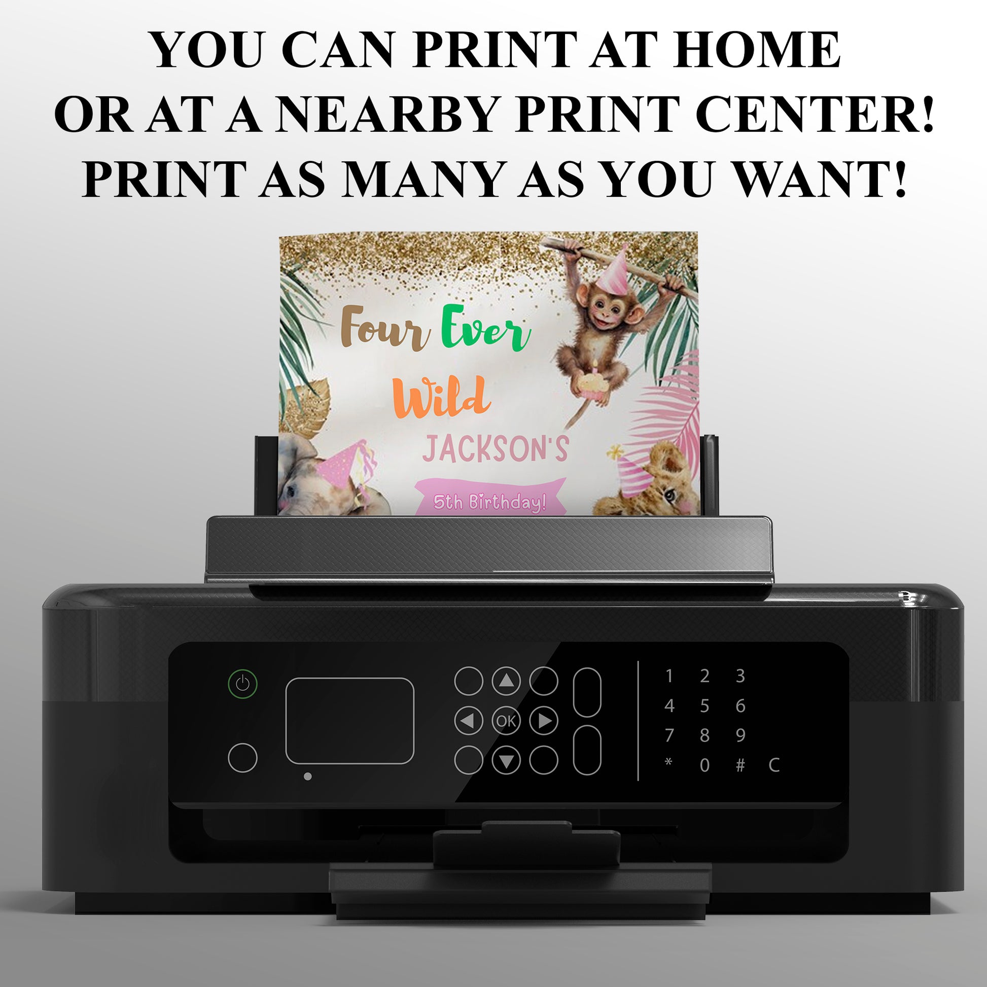 Four Ever Wild Birthday Invitation - CreativeRino
