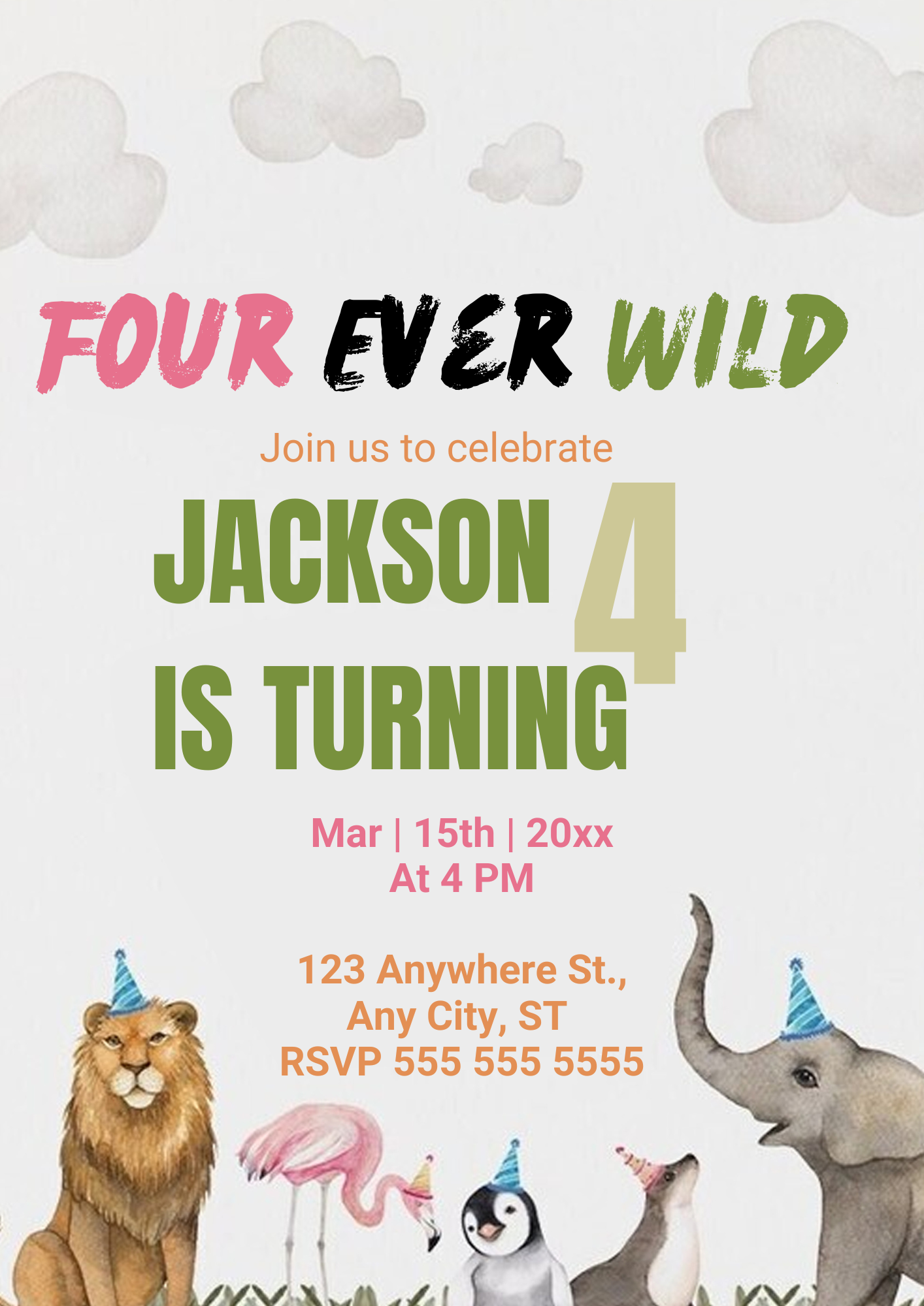 Four Ever Wild Invitation - CreativeRino