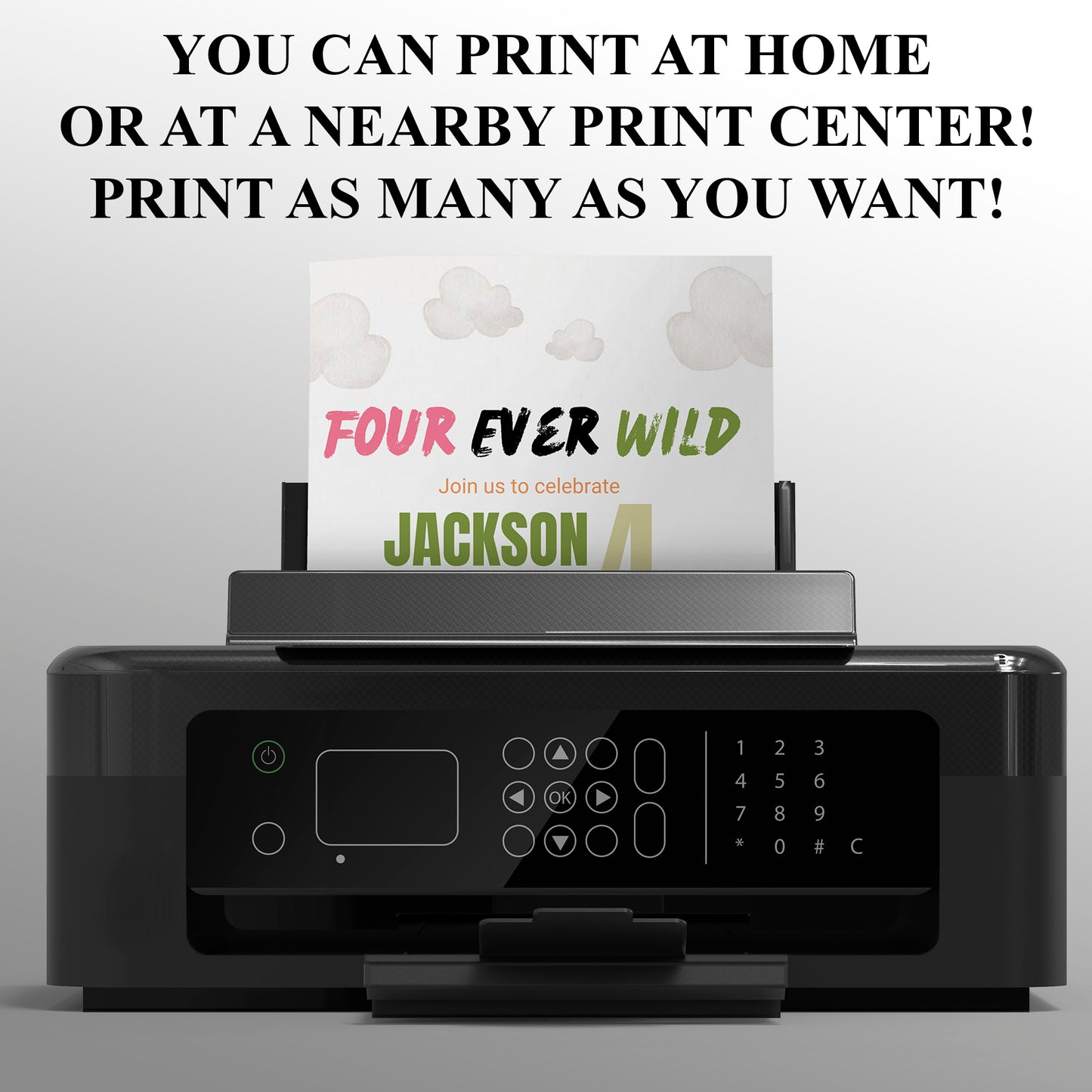 Four Ever Wild Invitation - CreativeRino