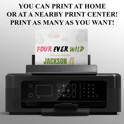 Four Ever Wild Invitation - CreativeRino